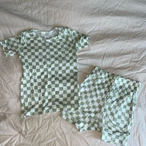 Solly Baby 2-piece set in Green Checker 3-6 months